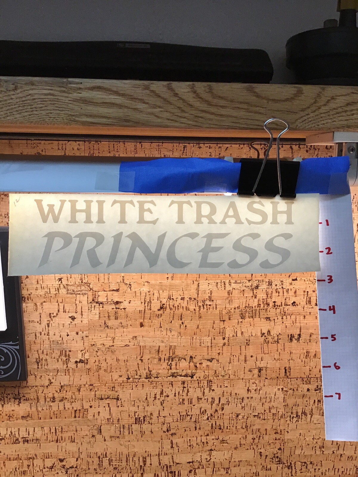 White Trash Princess – White – Vinyl Transfer Decal – Y7-1.12