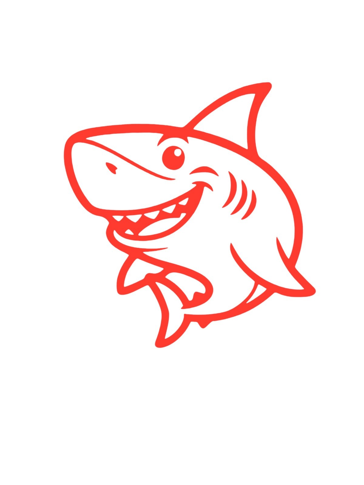 Happy Shark Ocean Decal for car Windows Laptops most Smooth Surfaces