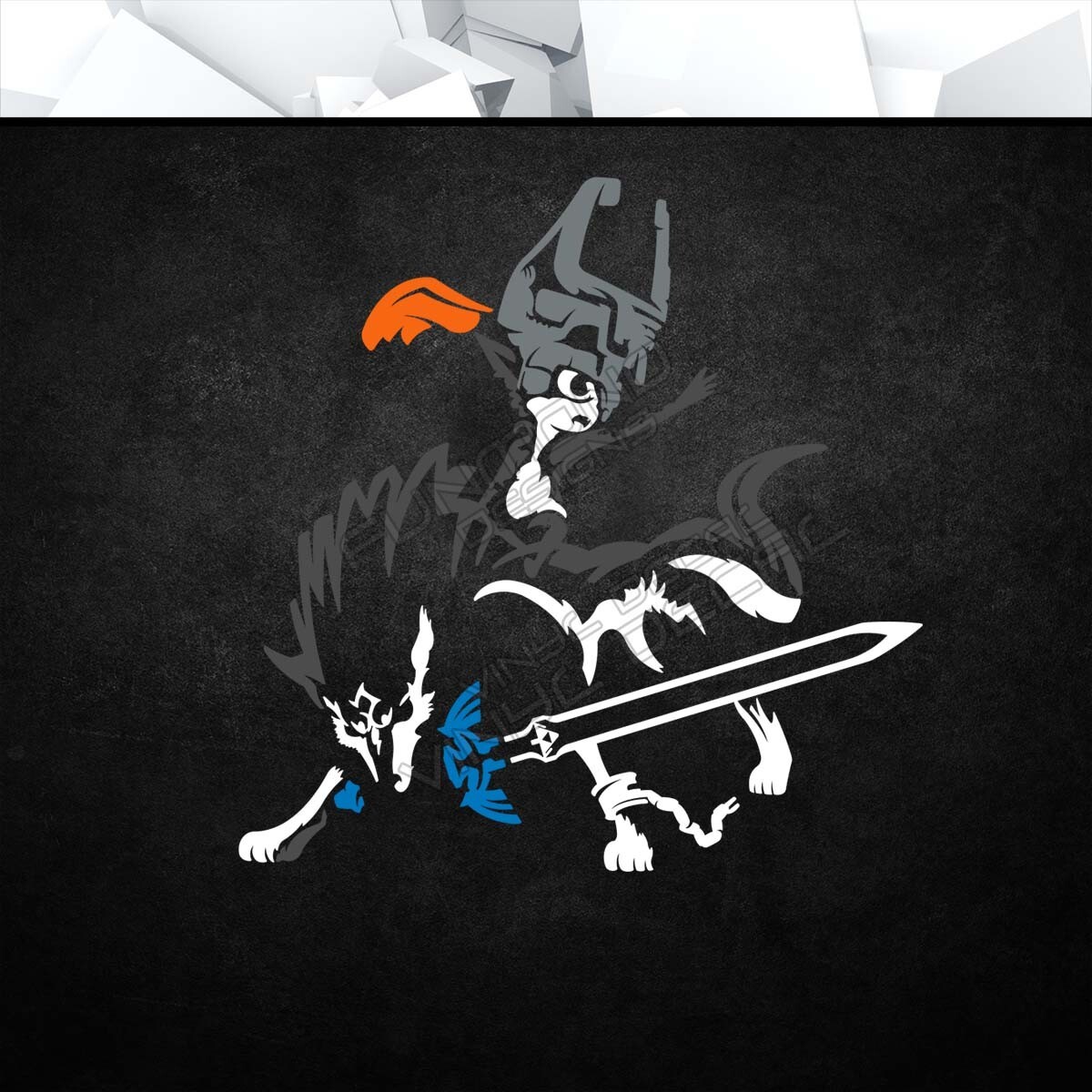 Wolf Link Midna Vinyl Decal (Legend of Zelda Video Games Car Laptop PC Tower)
