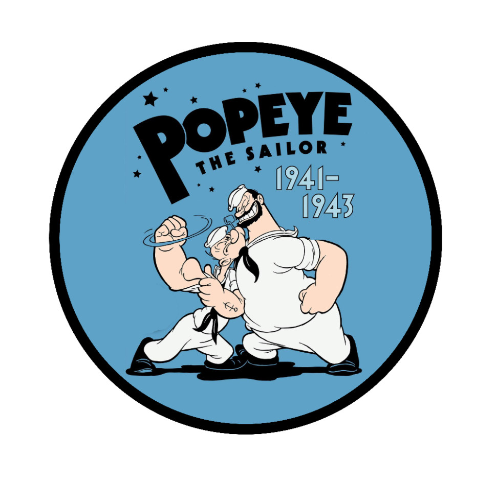 Cartoons – Popeye 1941 – 4″ Vinyl Decal Car Trailer Laptop Cooler Truck Tumbler