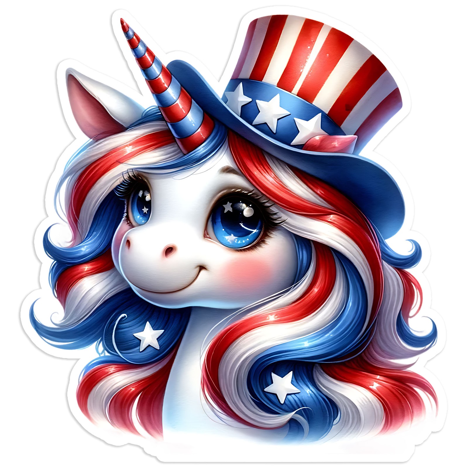 Red White Blue Unicorn – Vinyl Decal Sticker – Car Window Laptop – #1621