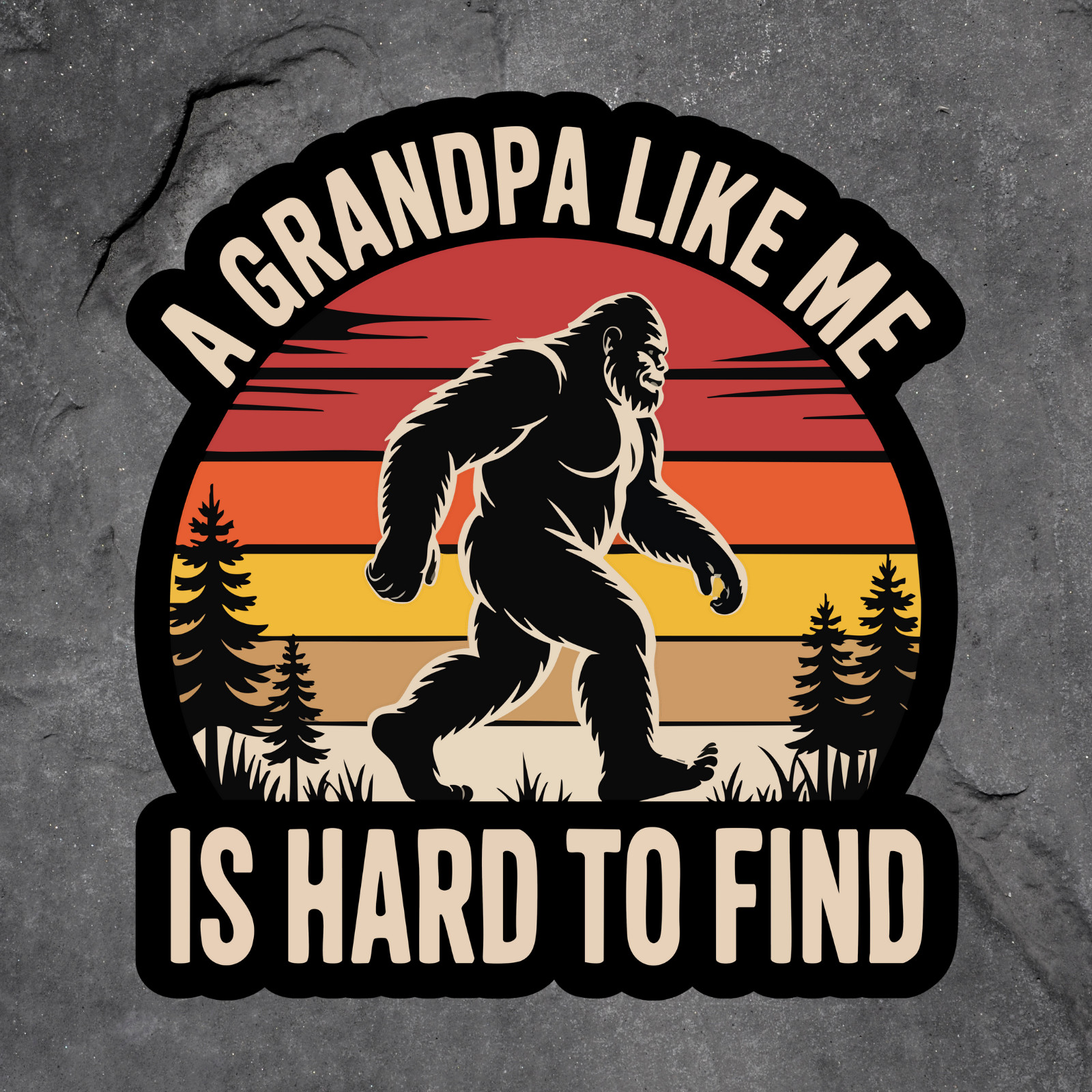 Bigfoot Grandpa sticker vinyl decal sasquatch retro forest funny grandpa gift