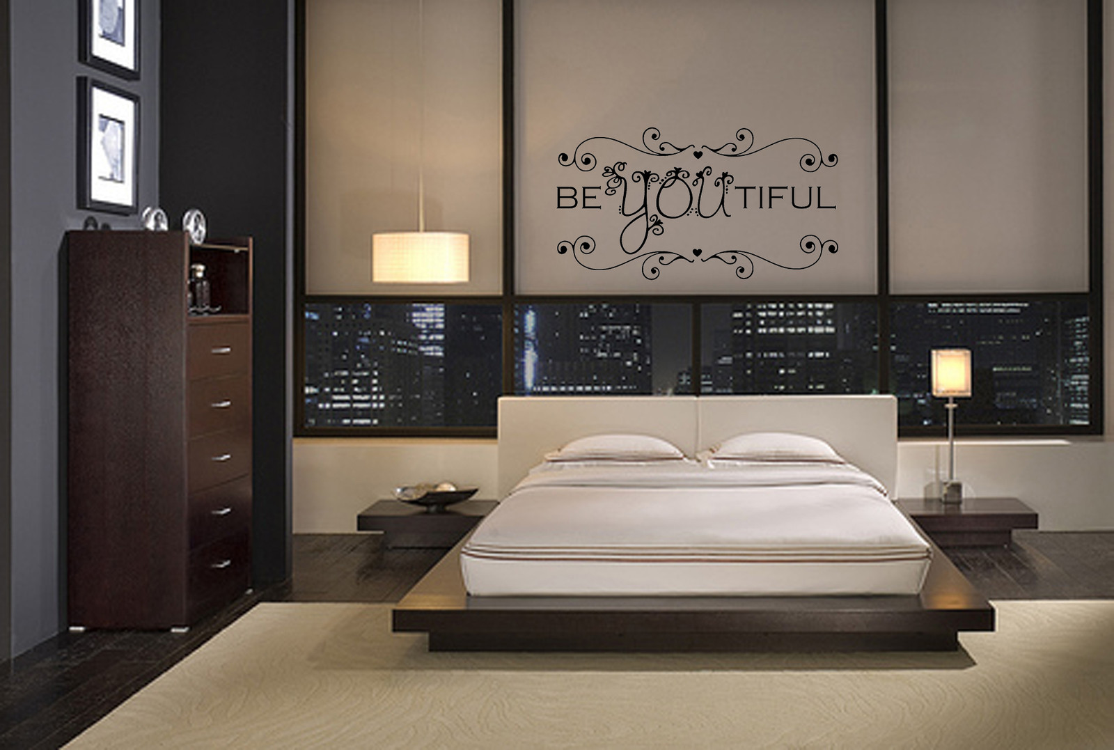 BE YOU TIFUL SCROLL VINYL WALL DECAL QUOTE LETTERING HOME CHILD BEDROOM STICKER