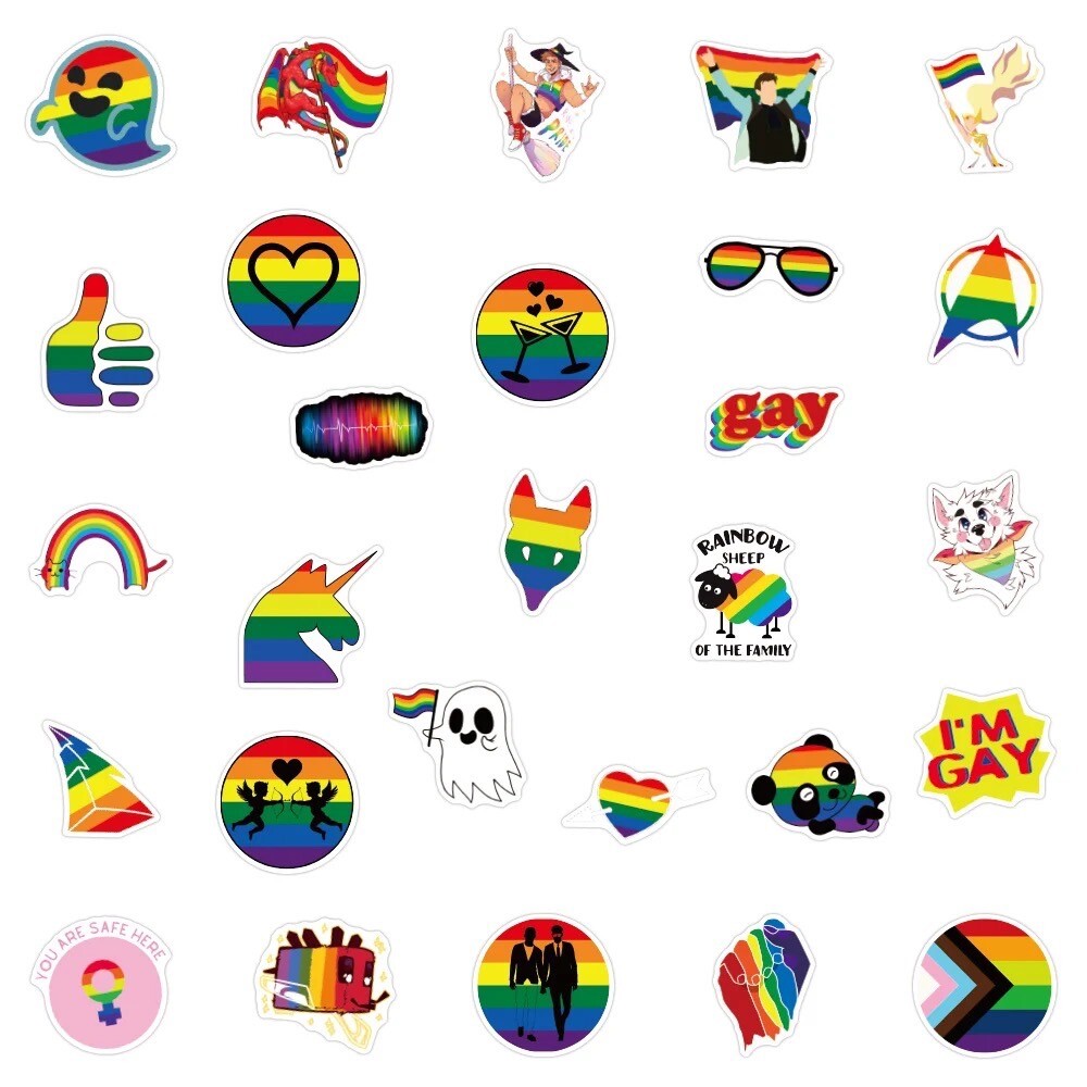 10 Random Gay Pride Stickers LGBTQ Decals Laptop Car Decoration Pride Month