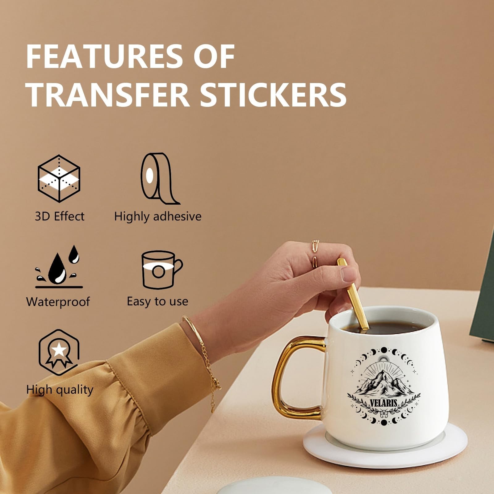 UV DTF Stickers – 20 Sheets Waterproof Cup Wraps for 16-40 oz Bottles & Mugs
