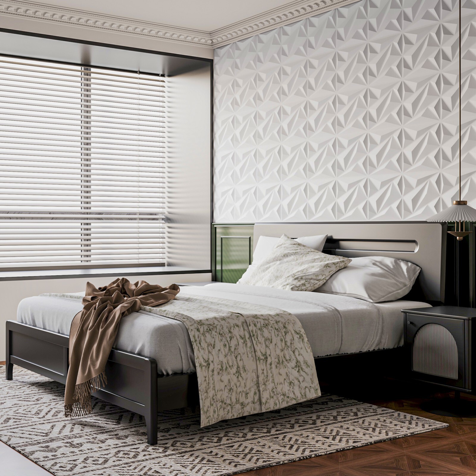Art3d Dimensionally cut PVC ceiling and wall panels,12 pack or 33 pack
