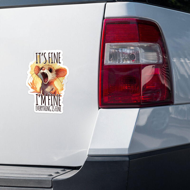Rat It’s Fine I’m Fine Everything is Fine – Car Bumper Sticker Vinyl Decal