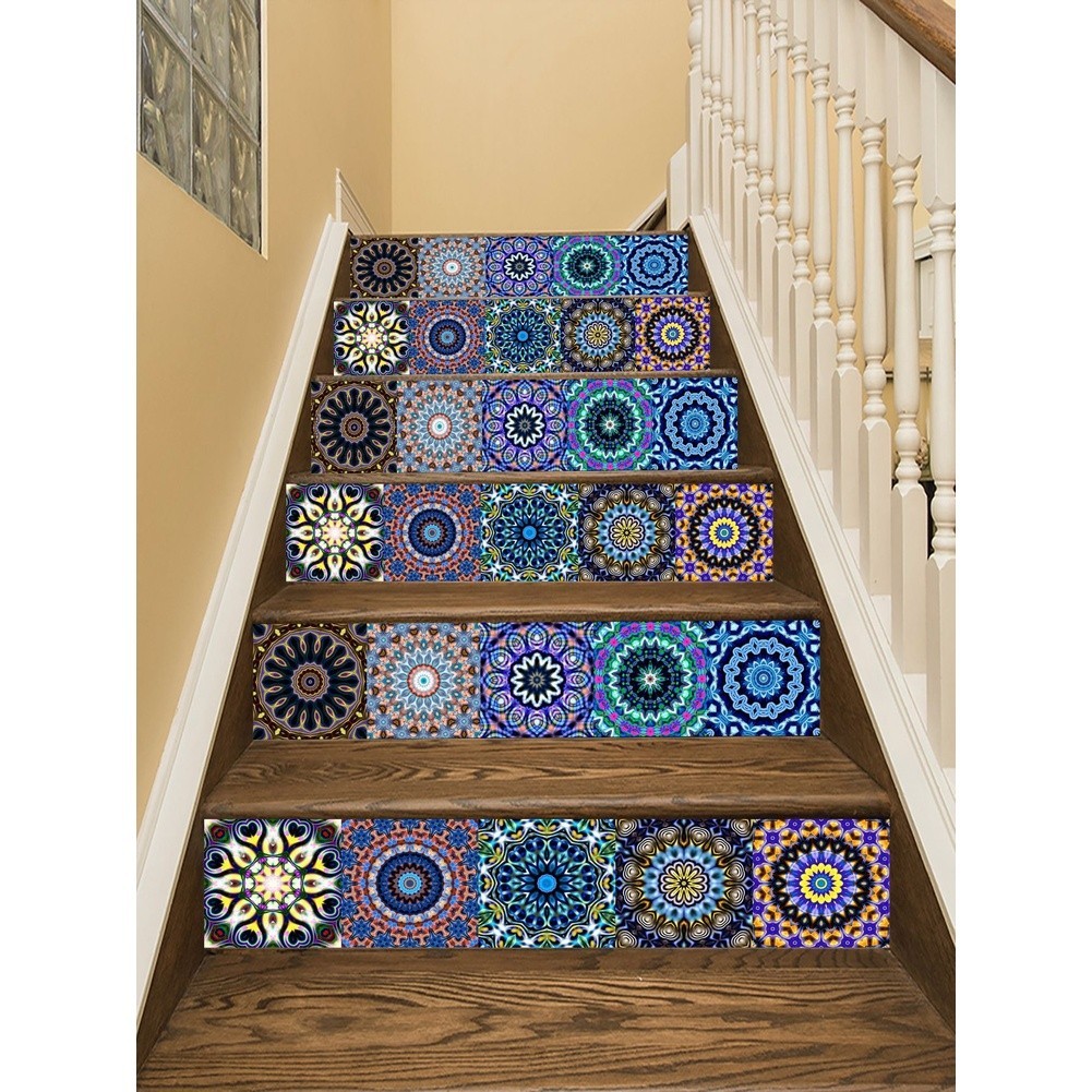 Mandala Pattern PVC Wall Sticker Waterproof Repositionable For Home Renovation