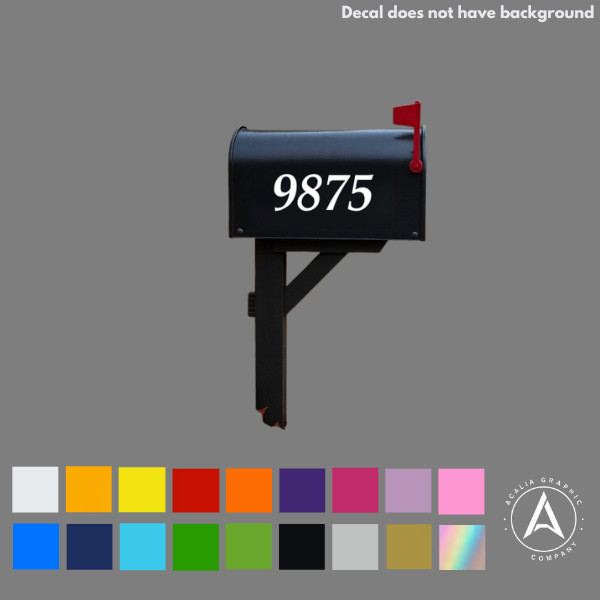 SET OF 2 Custom Mailbox Numbers Vinyl Decals / Stickers – Choose Size & Color