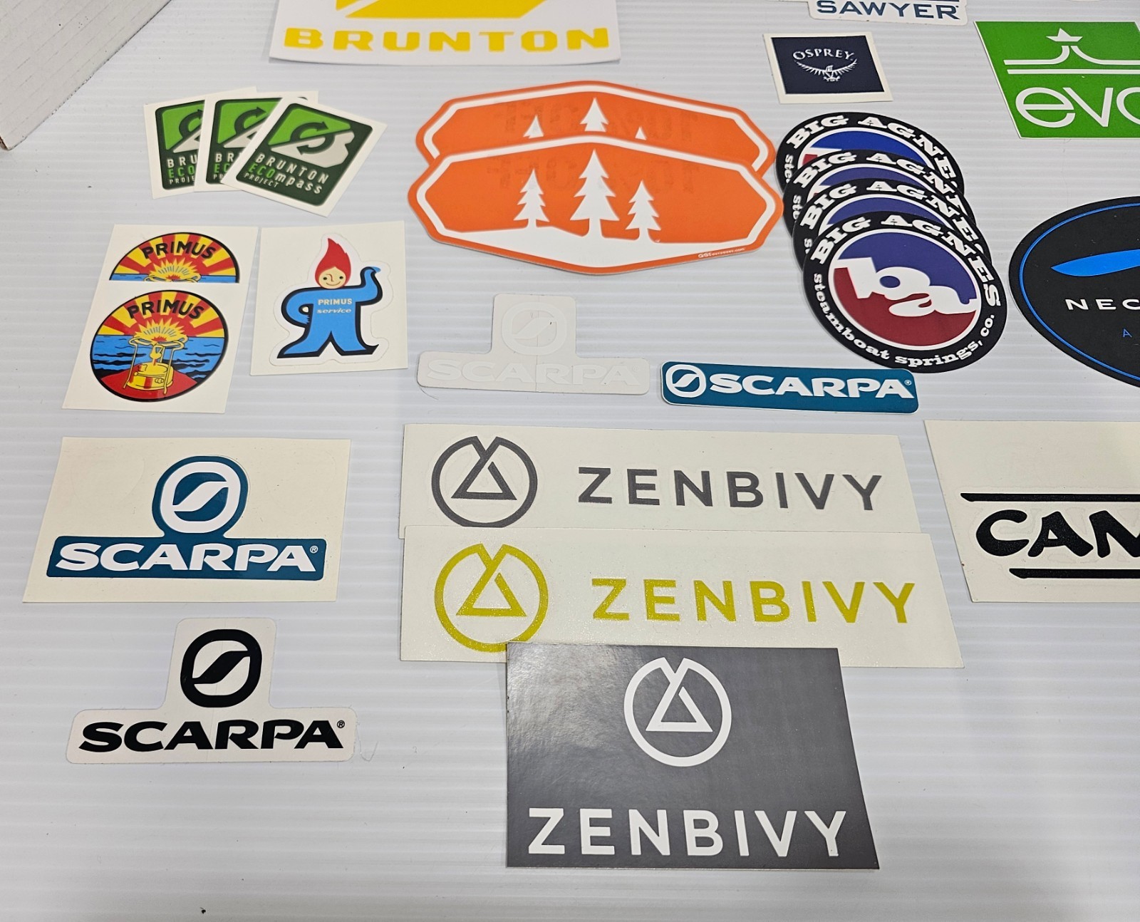 Outdoor Hiking & Camping Sticker & Decal Lot Primus Sawyer Zenbivy Lot Of 28