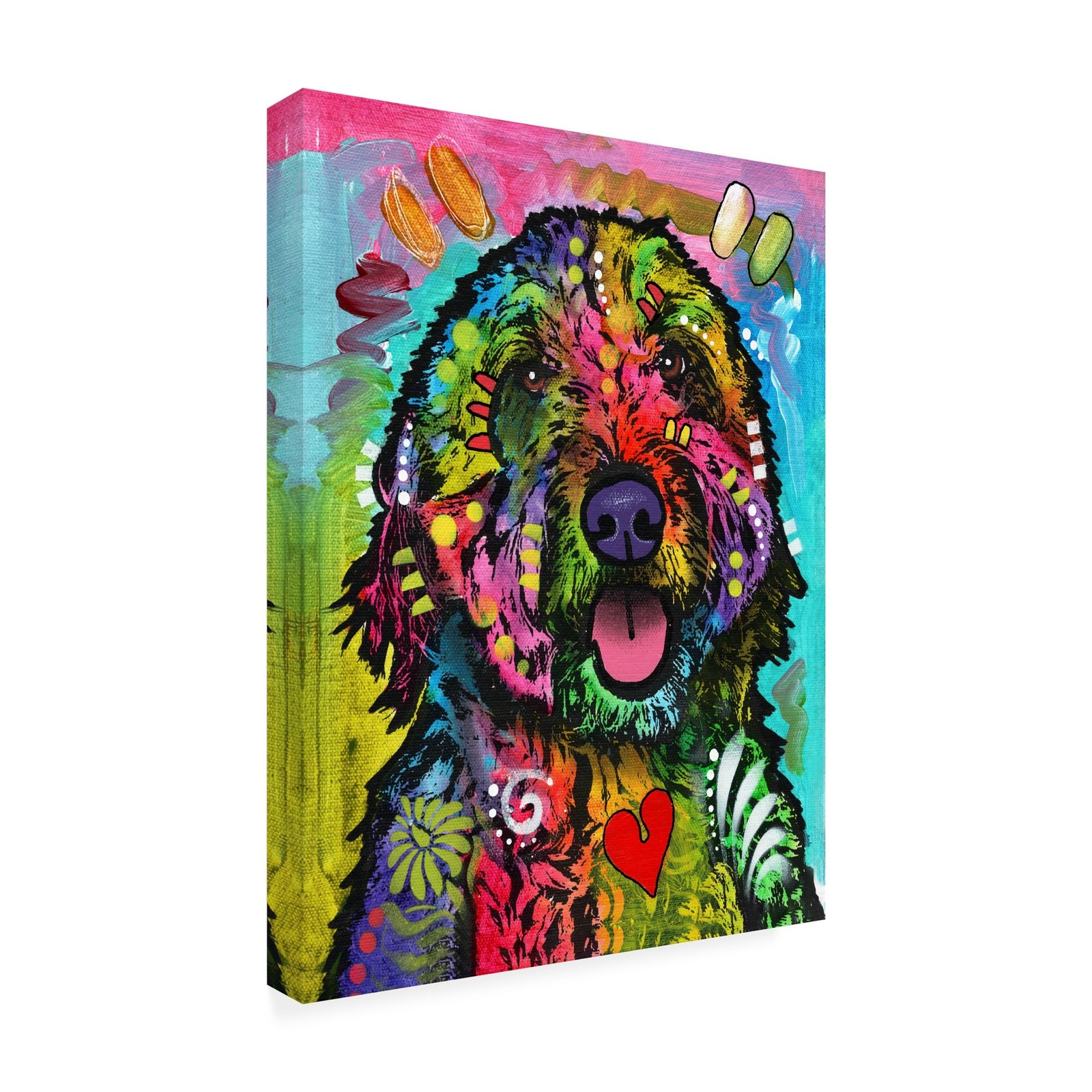Wrapped Canvas Wall Art – Dean Russo ‘Golden Doodle’ Wall Art for Living Room…