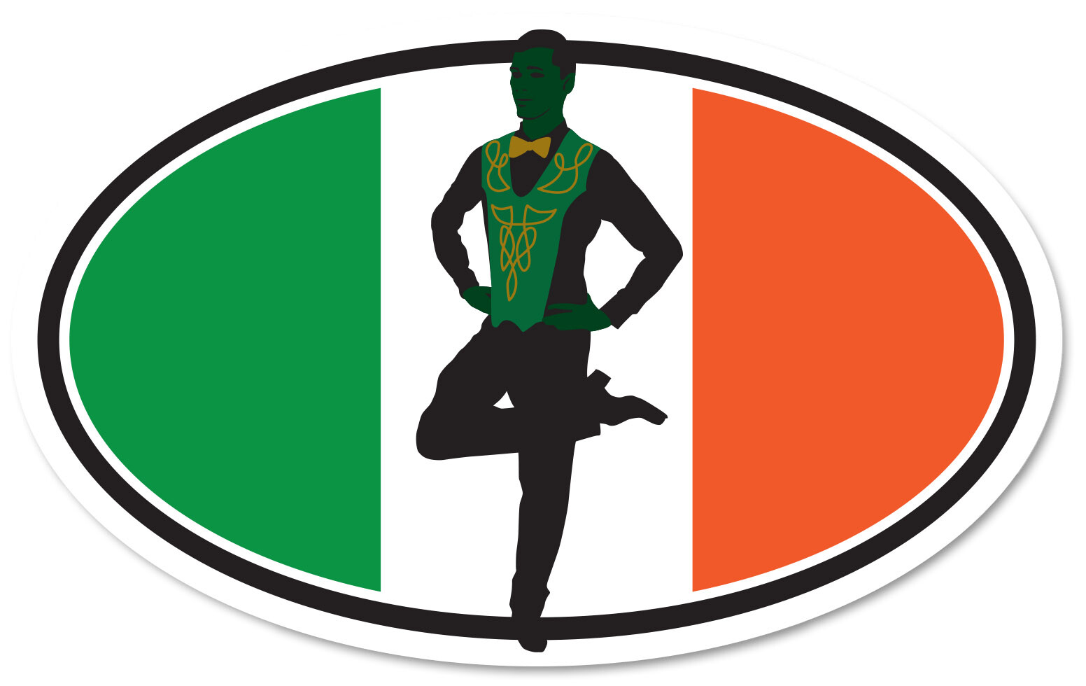 Irish Step Dancer Male Flag Ireland Irish Decal Sticker