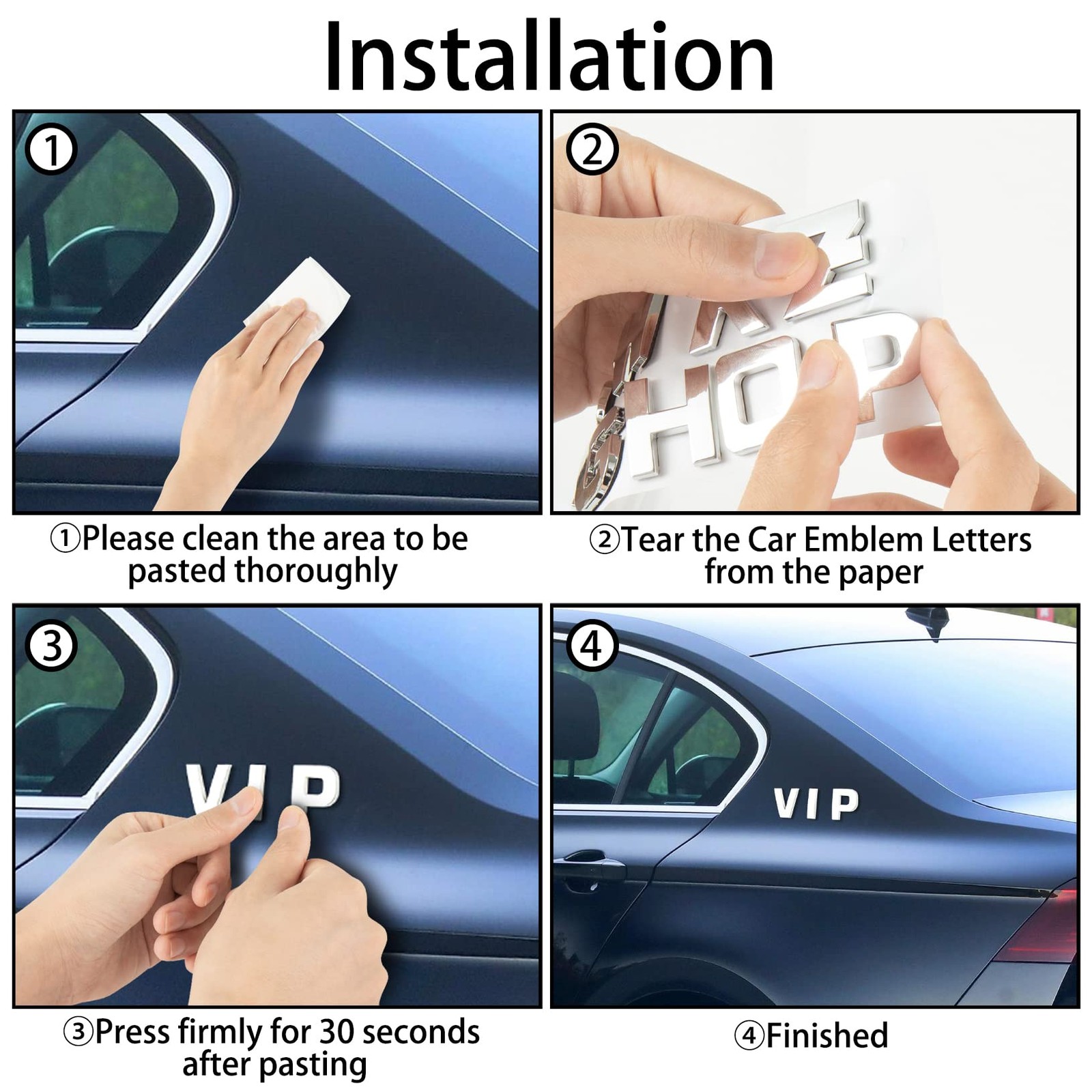 43Pcs Car Emblem Letters Sticker DIY 3D Chrome Number Symbol Badge Decal New