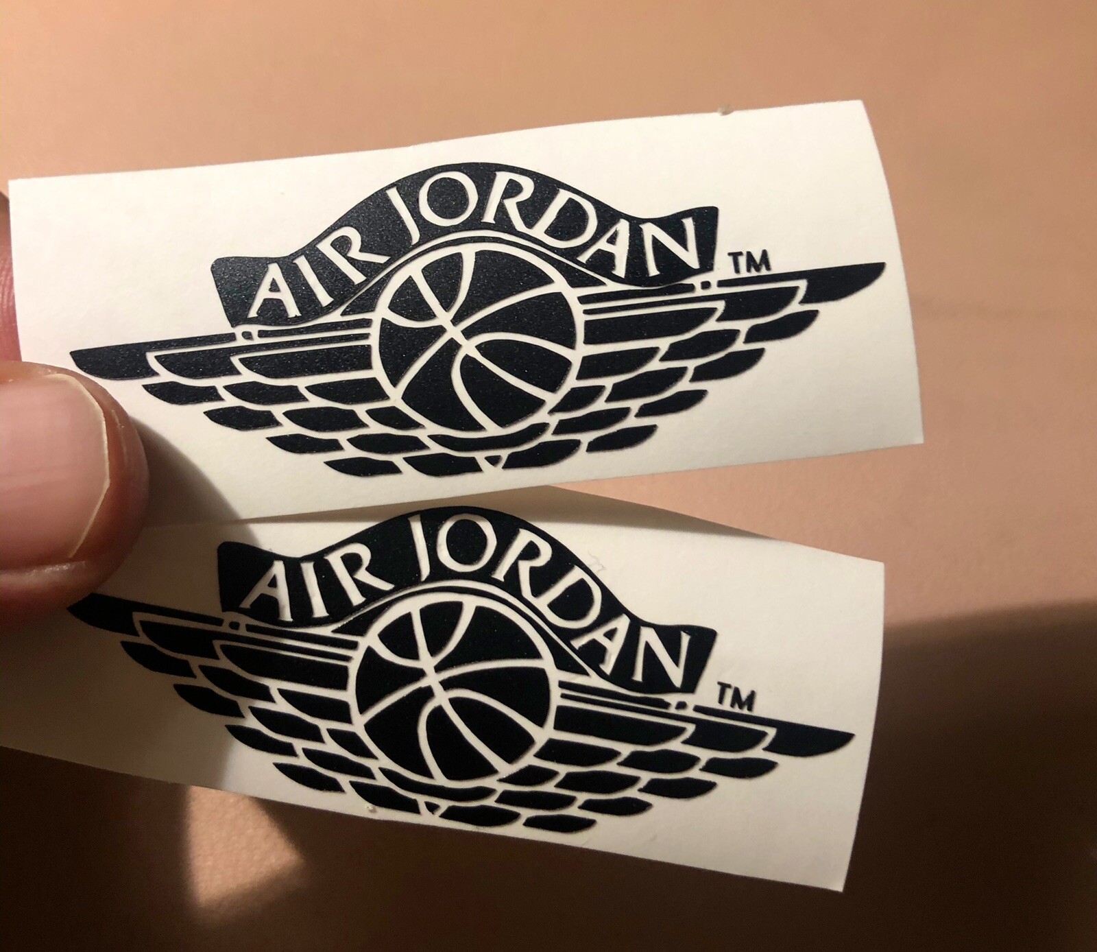 Air Jordan Wings logo w/ TM- vinyl decal sticker – Used for Aj1 Sneaker Repairs