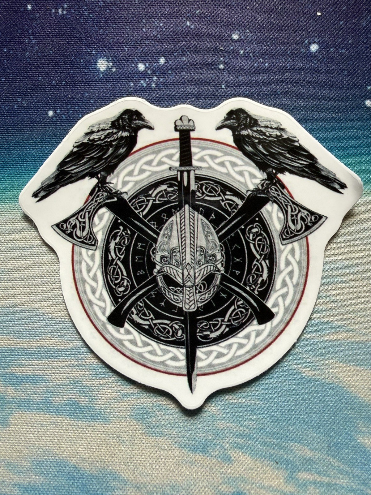 Viking Odin Raven Sticker Norse Mythology Decal Nordic Rune Pagan Art Laptop Car