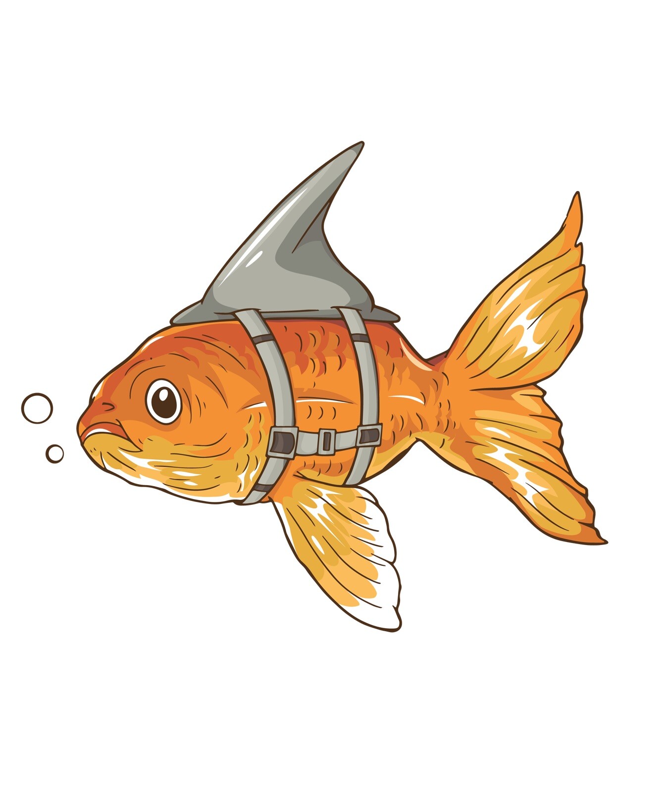 Fish Sticker (2 inch wide) Funny Shark Fin Be Brave