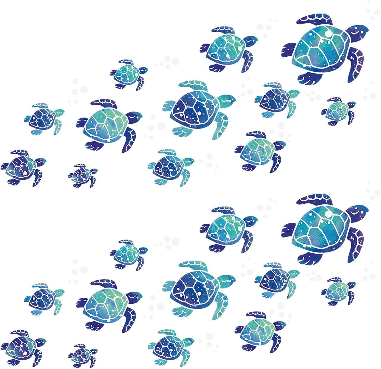 Sea Turtle Wall Decals Ocean Turtle Stickers Underwater Waterproof Decoration