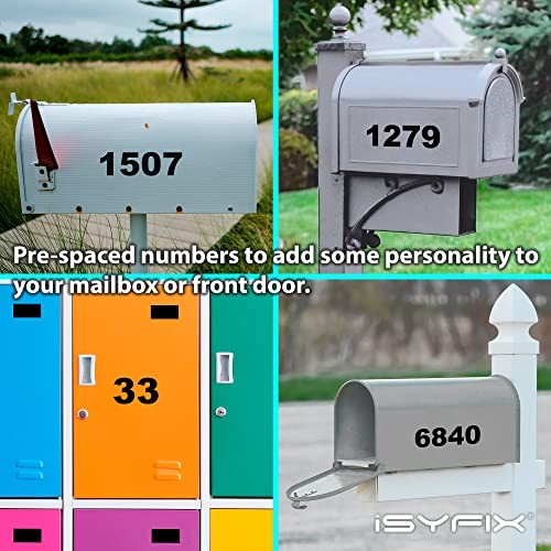 Vinyl Numbers Stickers – Self Adhesive (2 Sets) Premium Decal Die 3 Inch Black