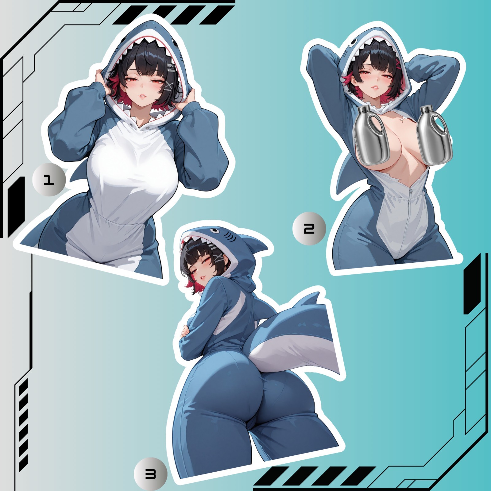 Shark Bodysuit Ellen Joe | Zenless Zone Zero| Anime Girl Waifu Sticker Decal