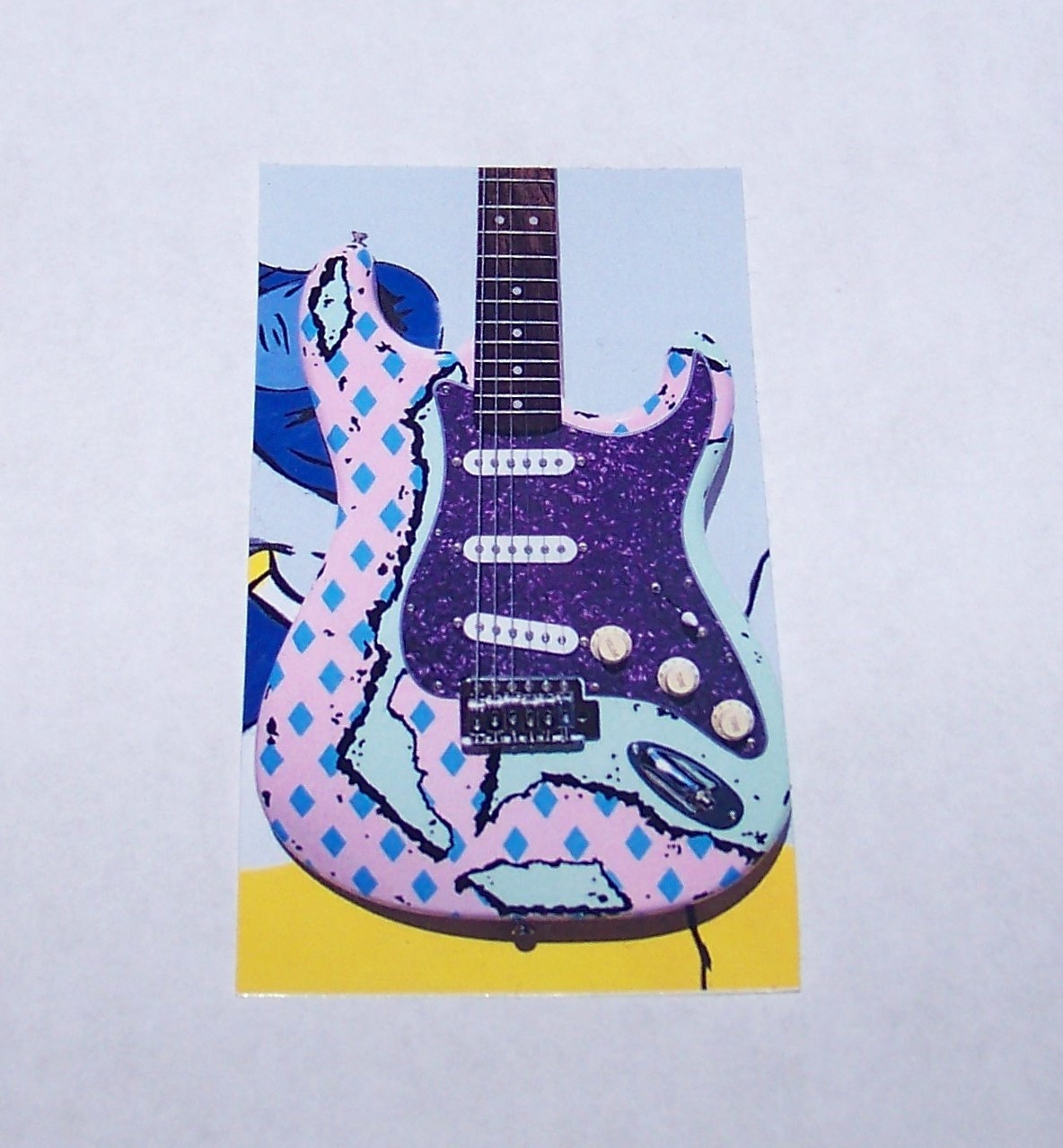 GUITAR Logo Die Cut Sticker Decal Strat Style Band Sticker Comic Music