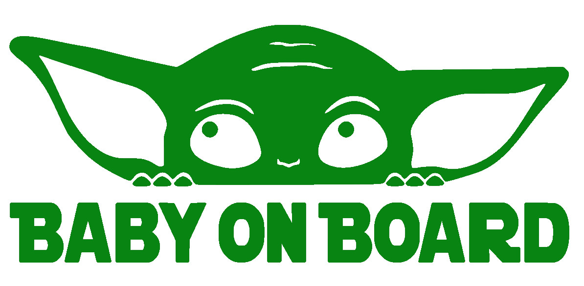 BABY YODA ON BOARD, GROGU, MANDALORIAN, STAR WARS, Decal Sticker for Car, Laptop