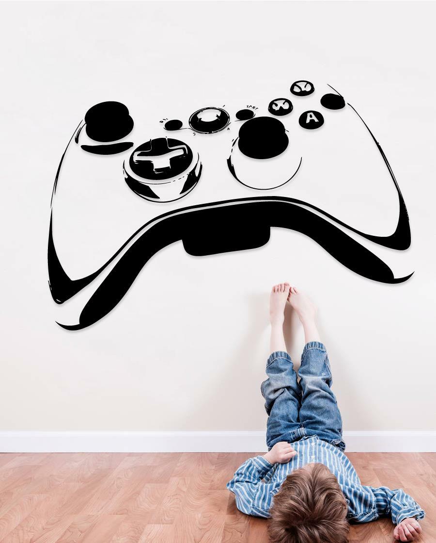 Video Game Controller Wall Decal, Video Game Décor Sticker, Gamer Joystick se178
