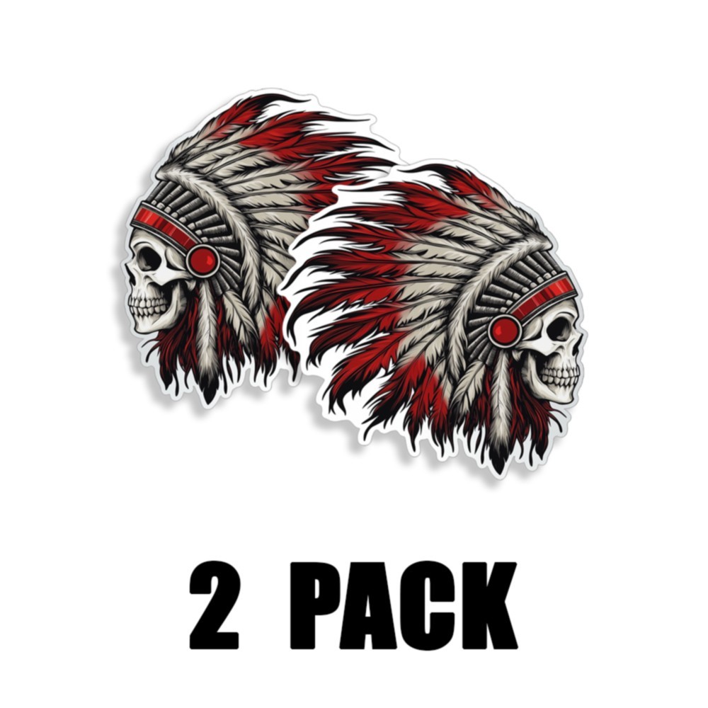 INDIAN CHIEF SKULL LOGO VINYL USA MADE DECAL STICKER TRUCK WINDOW BUMPER WALL