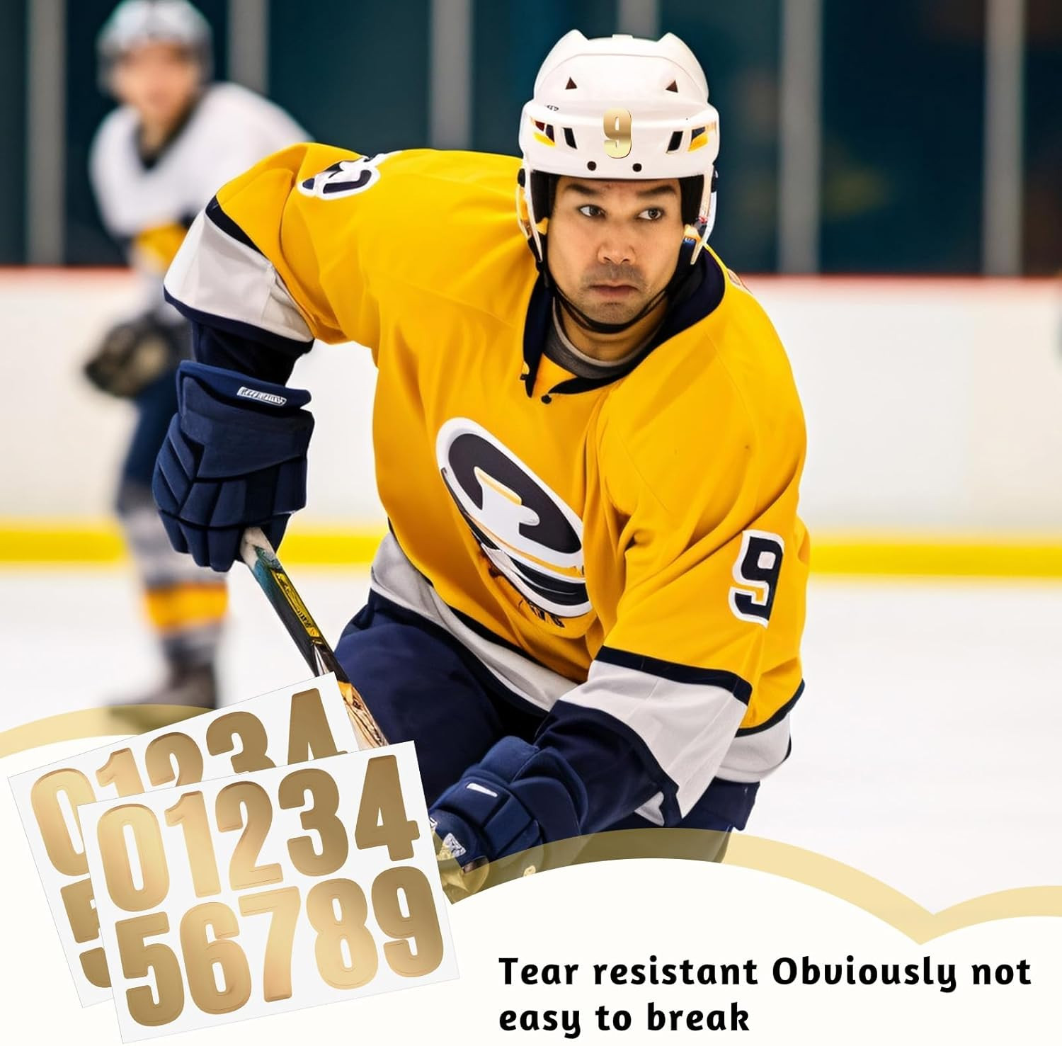 10 Sheets/100 Pcs Helmet Numbers Sticker, Self Adhesive Sports Number Stickers 1