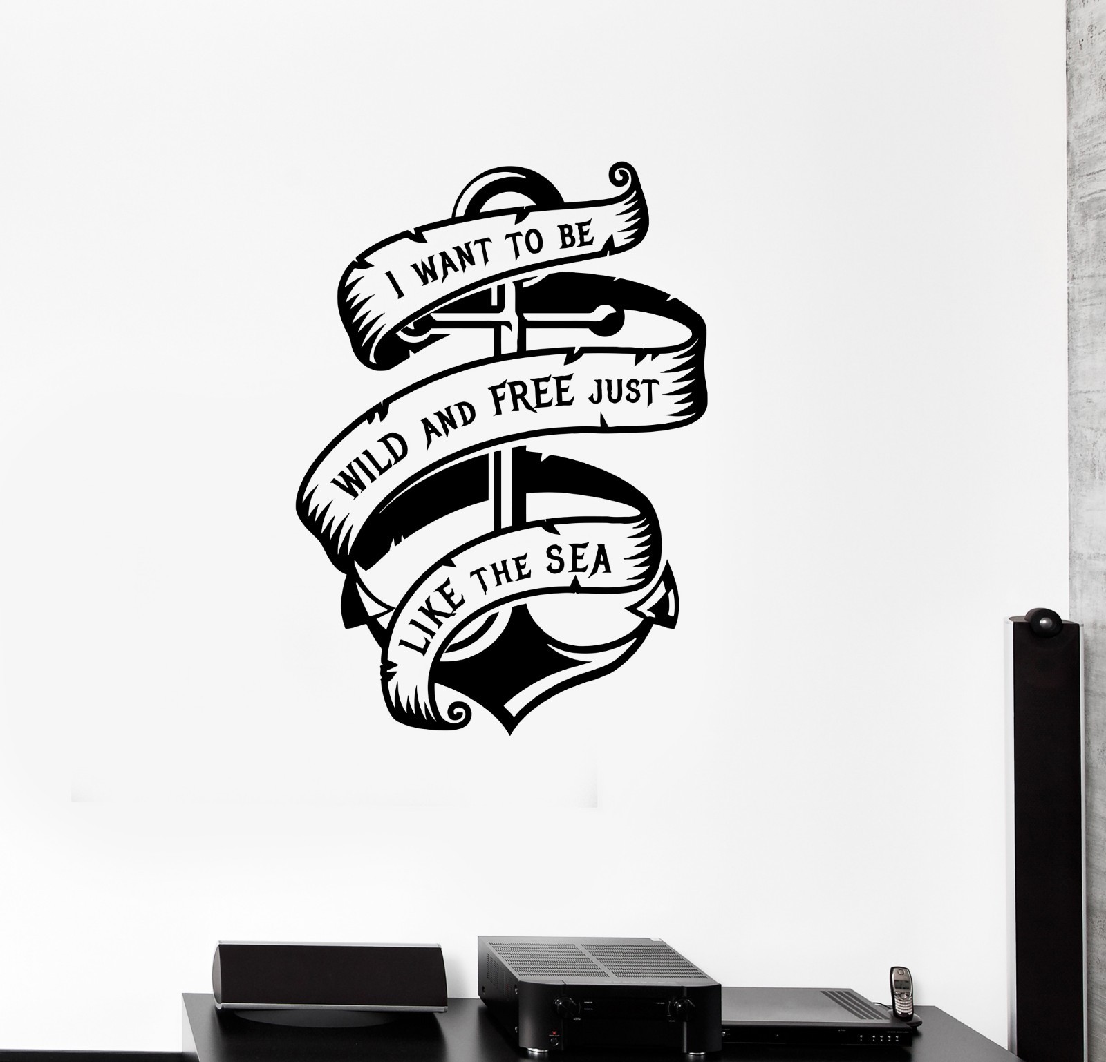 Wall Decal Ocean Phrase Inspiration Anchor Words Vinyl Sticker (ed1268)