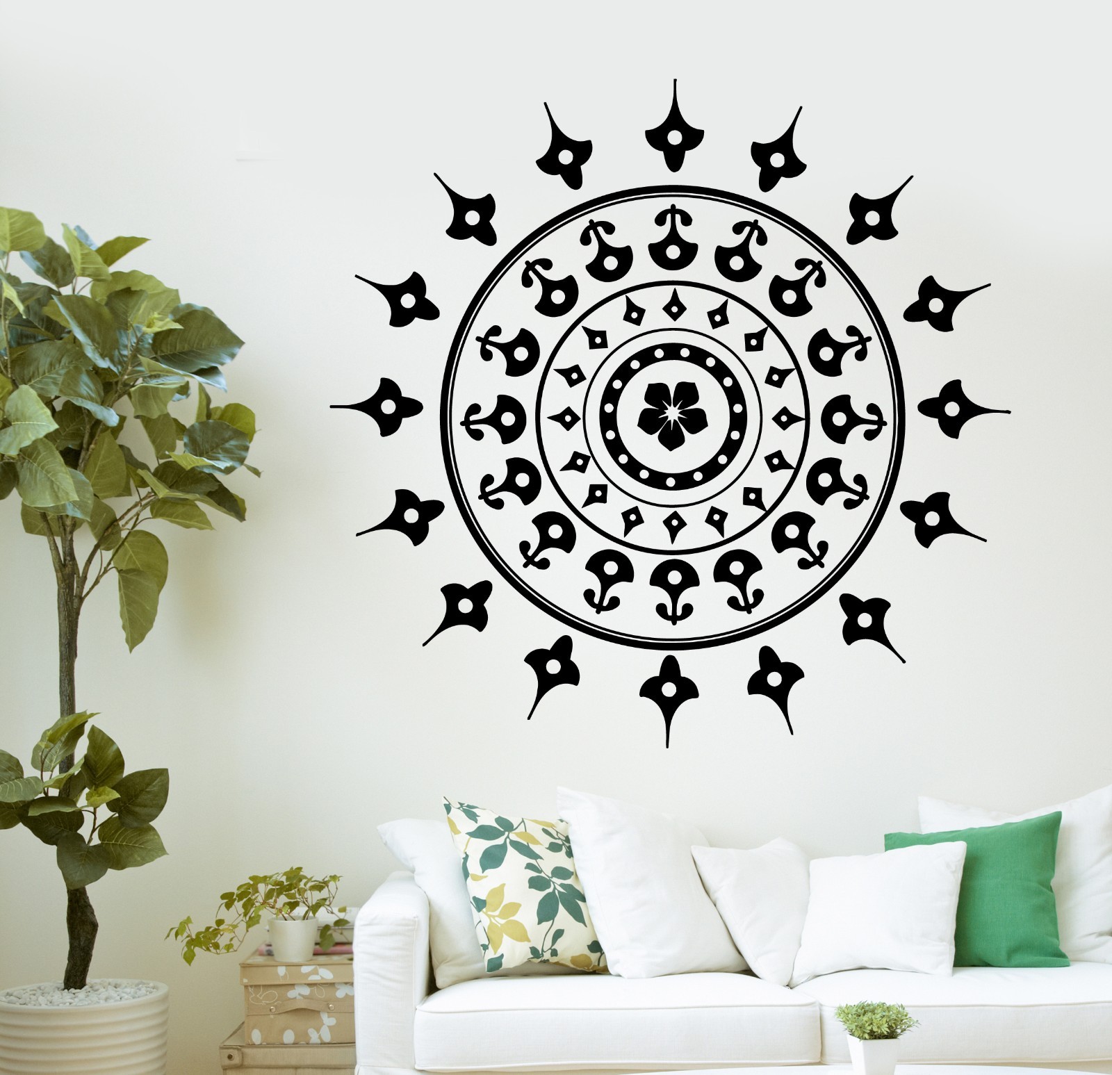 Wall Mural Mandala Mantra Chakra Meditation Yoga Om Vinyl Sticker (z2864)