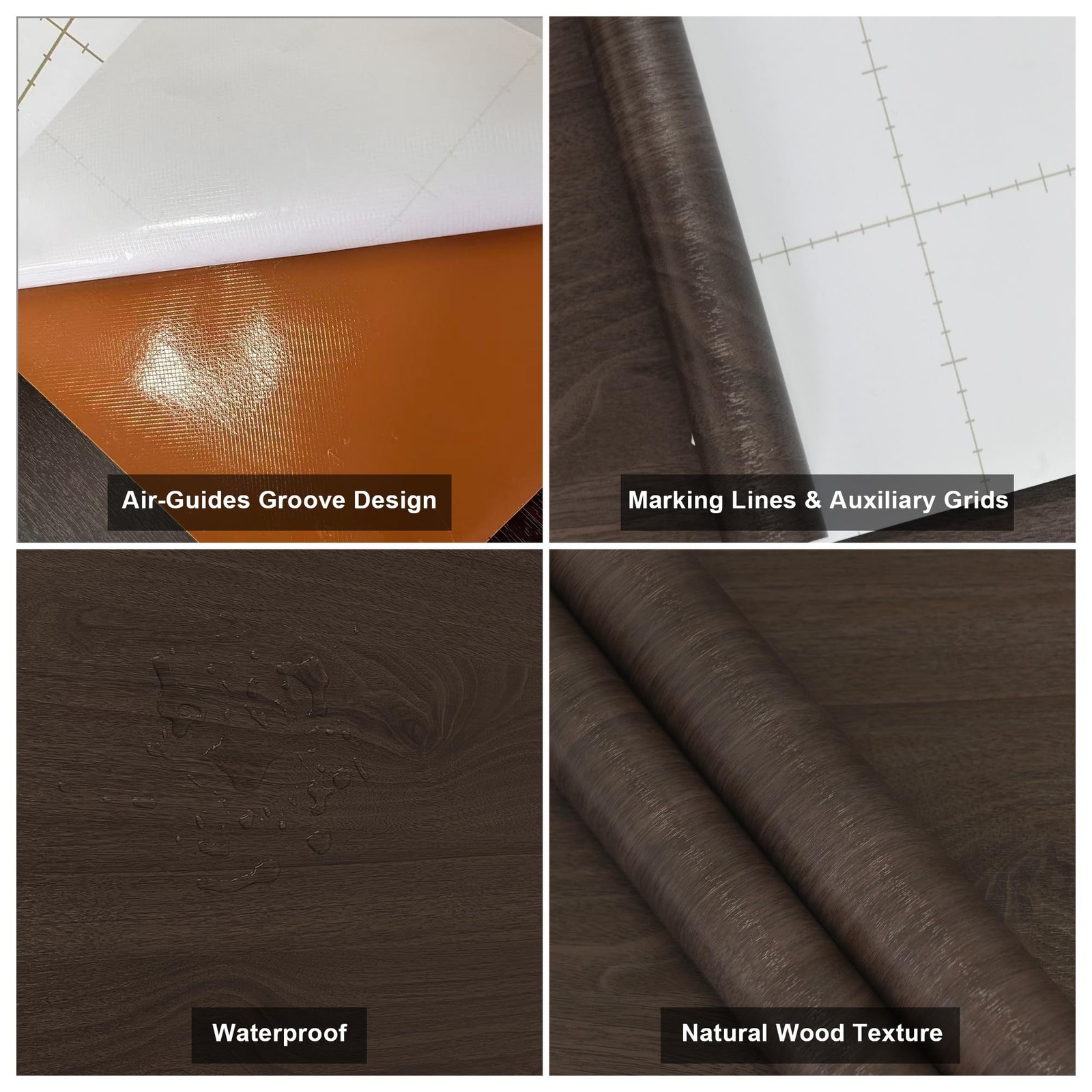 Wood Grain Wallpaper Dark Peel and Stick Wallpaper Self Adhesive Brown Contac…