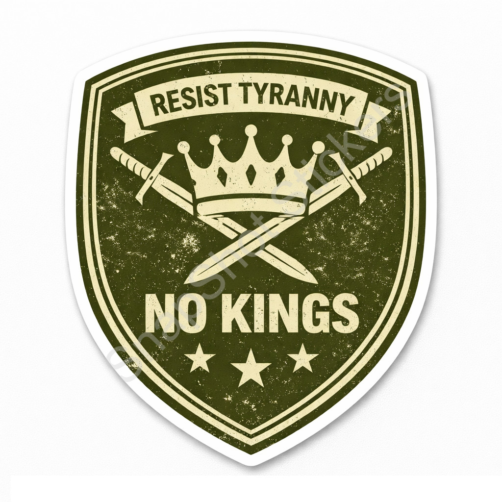 Anti Trump No Kings Decal Sticker Donald Trump Resist Tyranny No War 01
