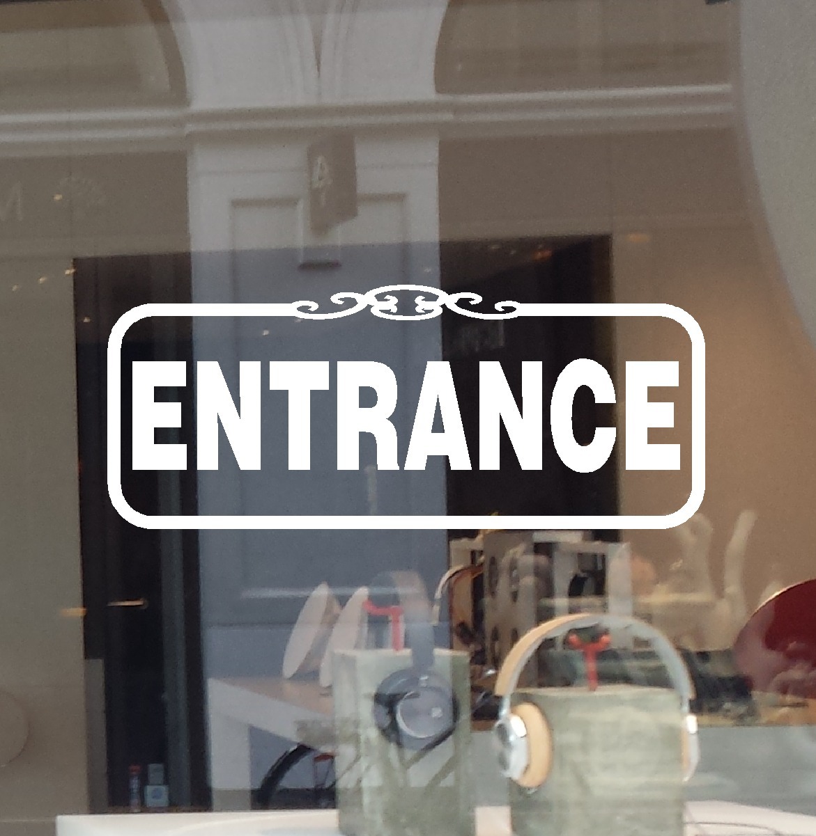 Entrance Decal Business Sign Vinyl Sticker Arrow Direction Notice Main Door