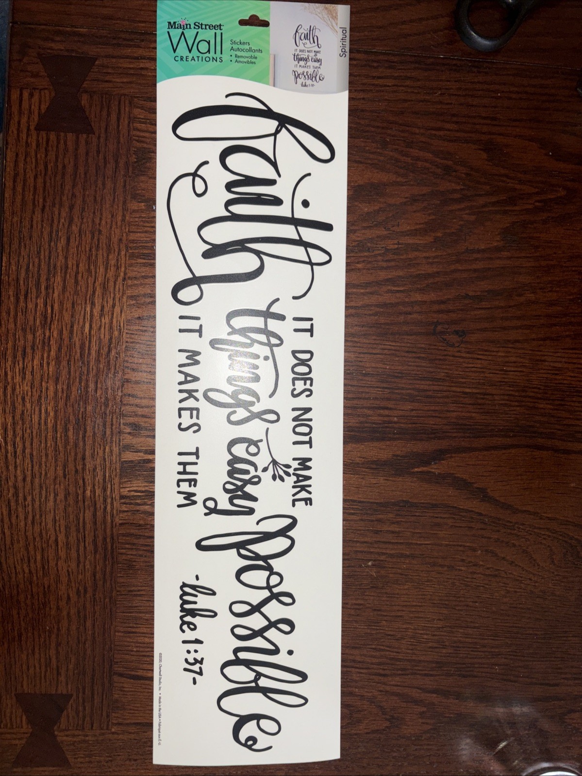 Main Street Wall Stickers Faith Makes Things Possible Removable Decals Luke 1:37