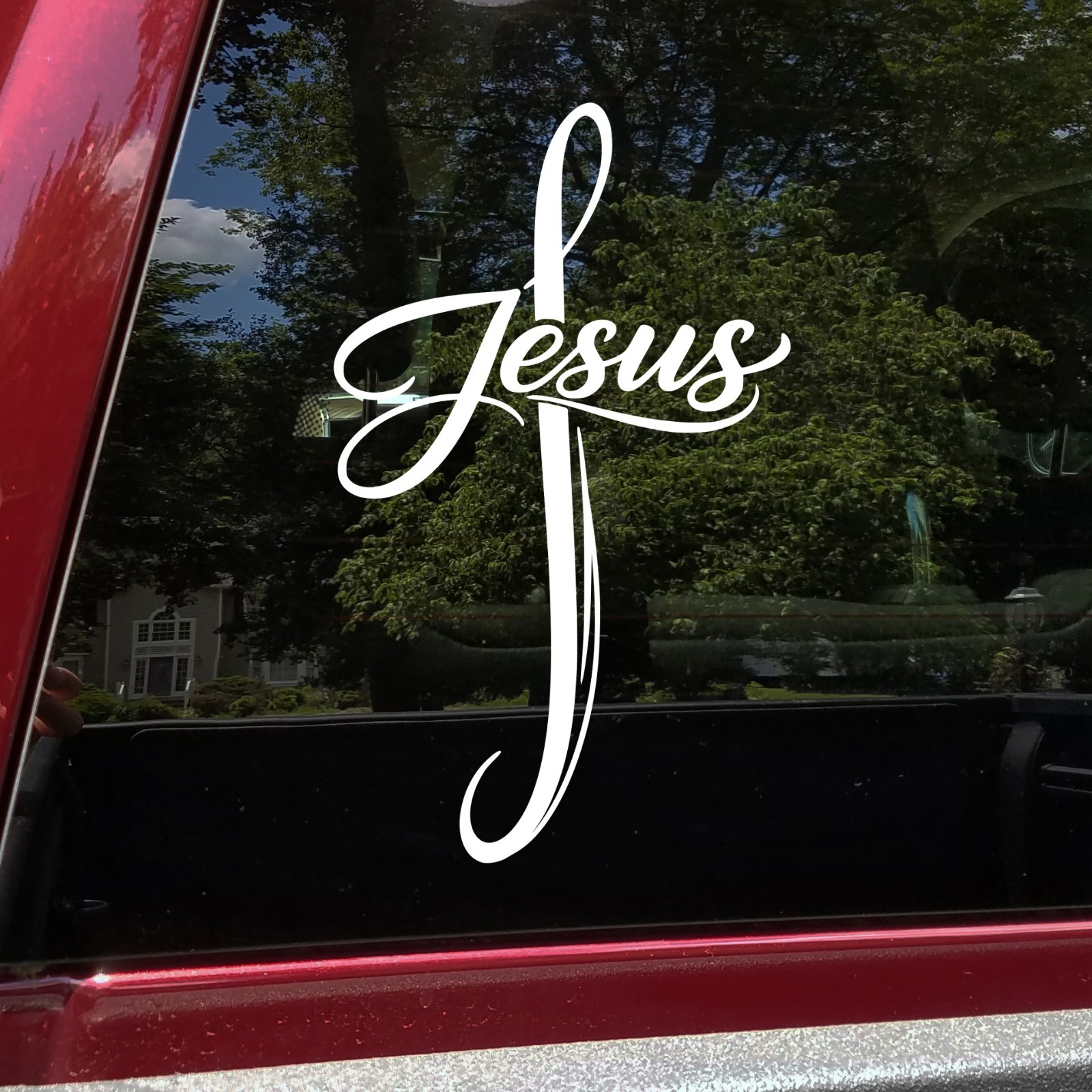 Jesus Cross Vinyl Decal Christian Faith Religious Car Window Sticker