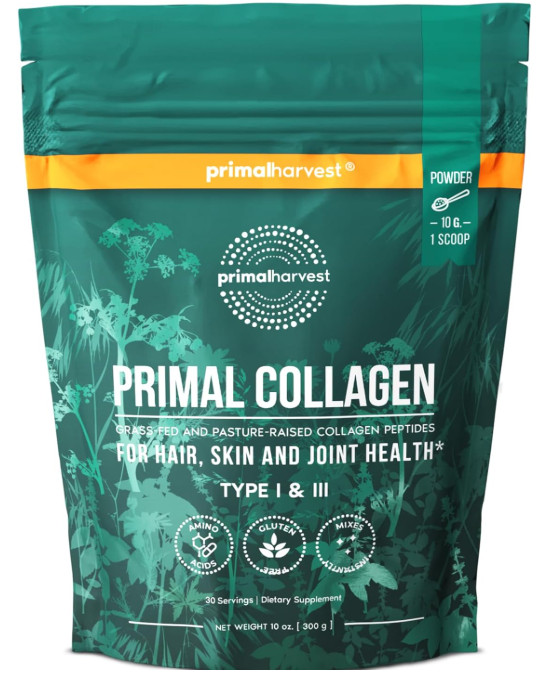 Primal Harvest Collagen Powder for Women or Men, For Hair, Skin, 10 Oz