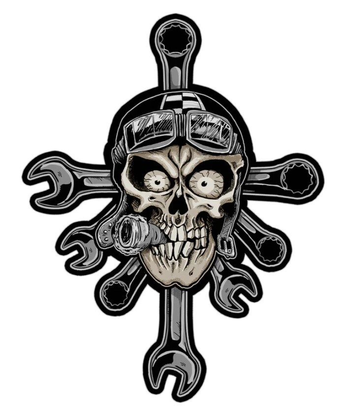 NEW LETHAL THREAT SKULL WRENCH CROSS MINI DECAL STICKER 2.75″x4″ RC00241