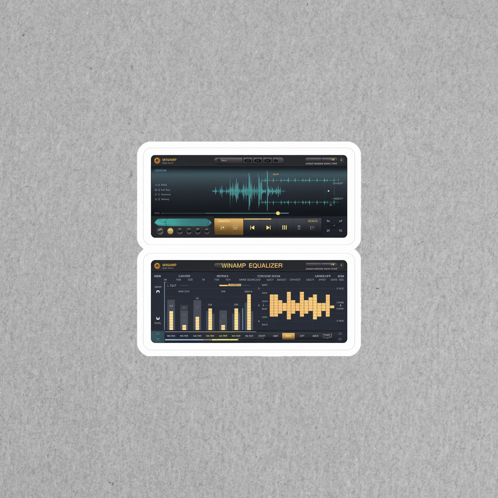 Winamp Equalizer Sticker Set – Retro Music Player Interface Decals #6072