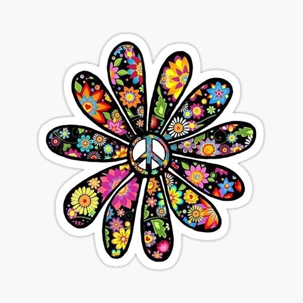 Peace Flower Sticker Decal