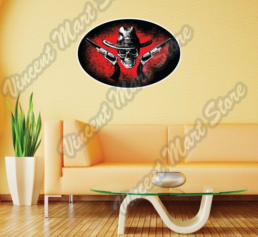 Old Western Sheriff Hat Wild West Wall Sticker Room Interior Decor 25″X16″