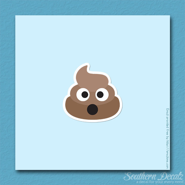 Poop Emoji Surprised – Vinyl Decal Sticker – c111 – 3.75″ x 3.75″