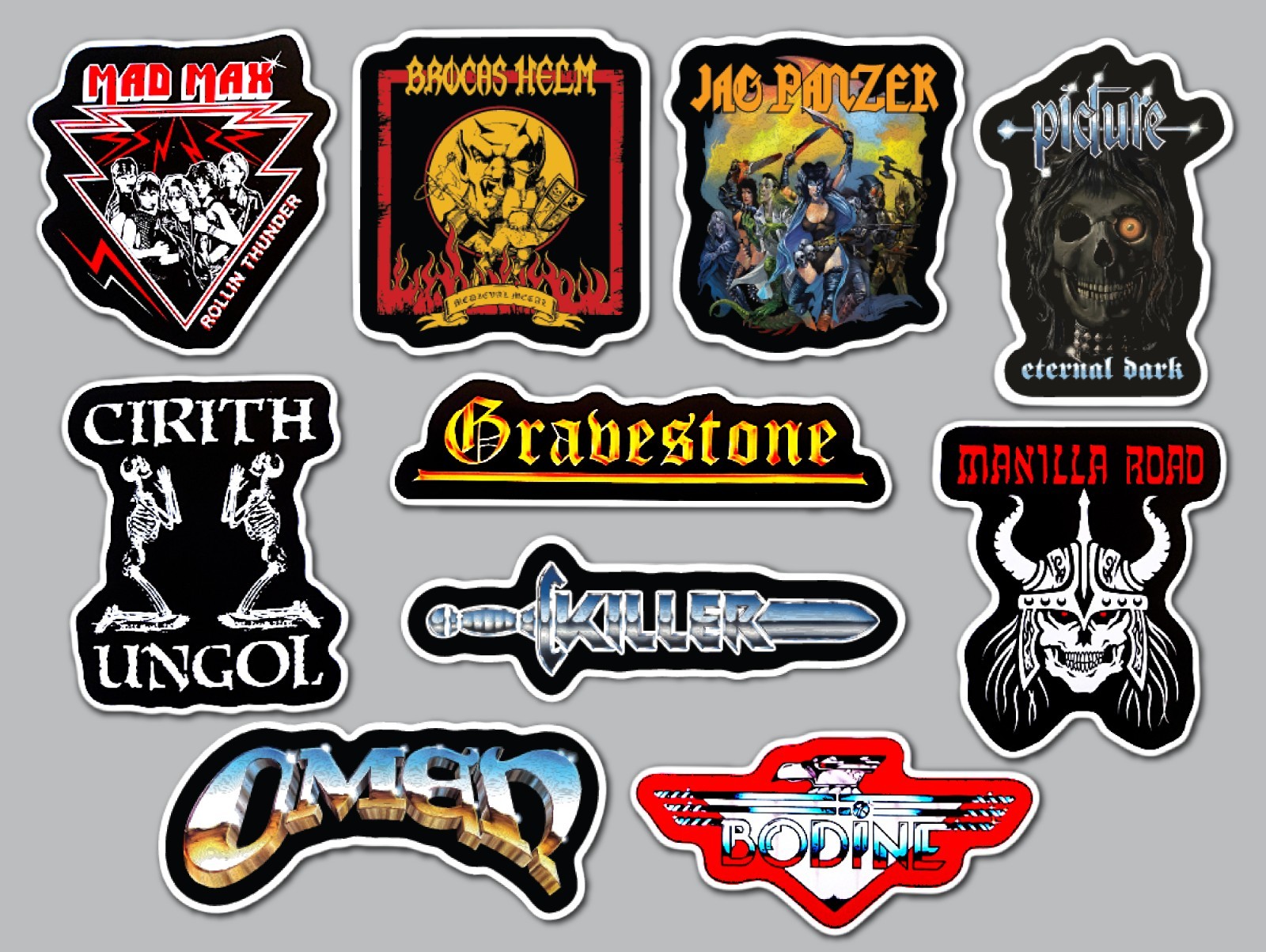Metal Sticker Pack (QTY 10) SET 16 nwobhm power speed epic doom heavy hard rock