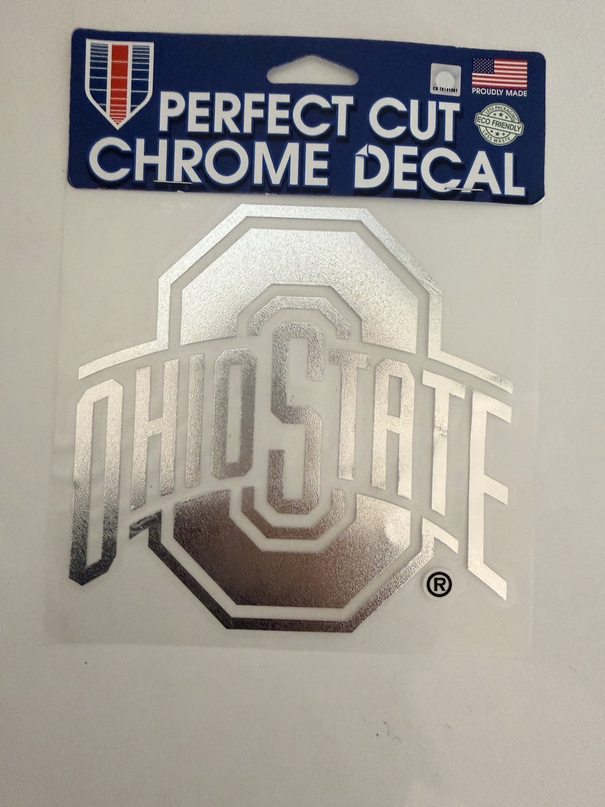 WinCraft Ohio State University Chrome Decal Silver 6×6 in Octagon Vinyl