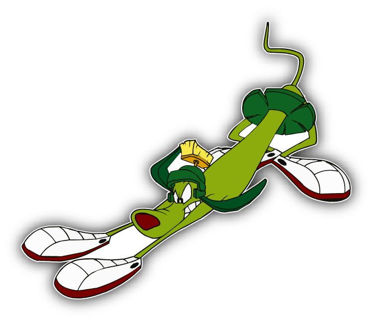 Marvin The Martian K9 Dog Cartoon Car Bumper Sticker Decal 5” x 4”