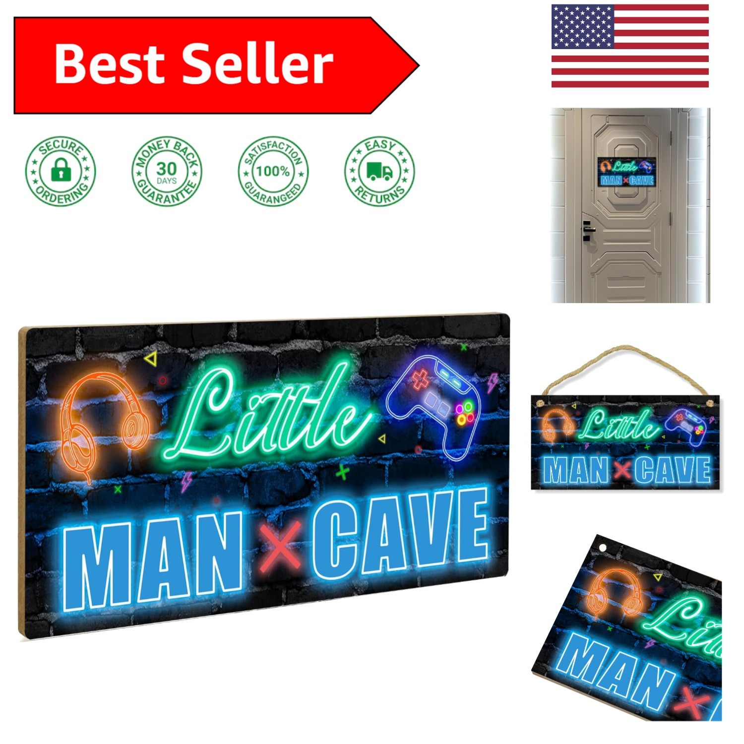 Fun ‘Game Room’ Door Sign for Kids – Perfect Playroom Decor, Easy Installation