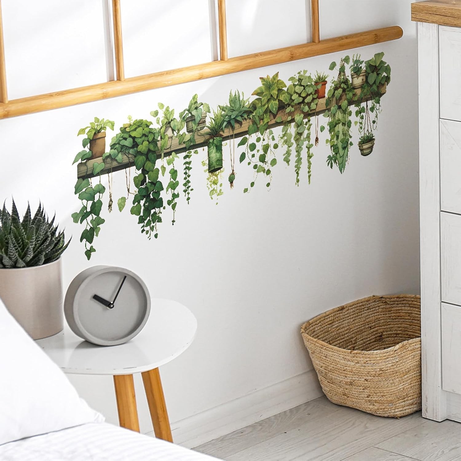 Nature Green Plants Peel and Stick Wall Decals Wallpaper, Removable A-green