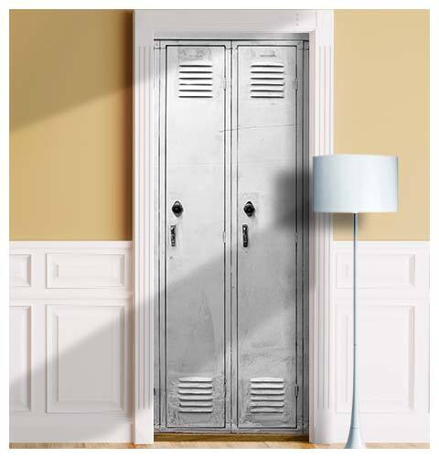Metal Lockers Door Mural, Peel’n’Stick, Laminated Sticker, Decal. Single piece