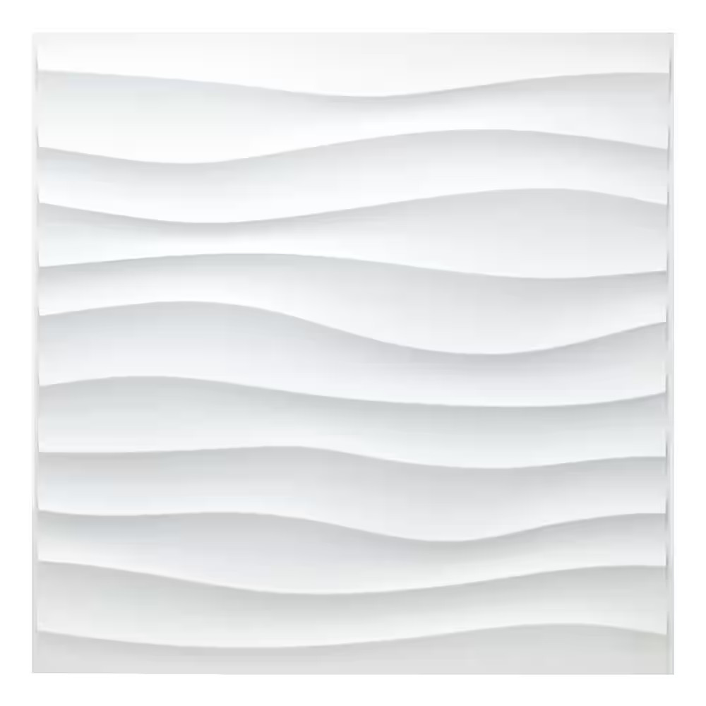 19.7 In. X 19.7 In. 33 Sq. Ft. White Downsand PVC 3D Wall Panels for Interior De