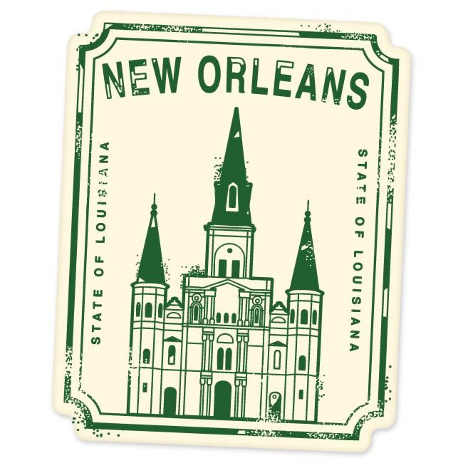 New Orleans travel car bumper window suitcase sticker 5″ x 3″