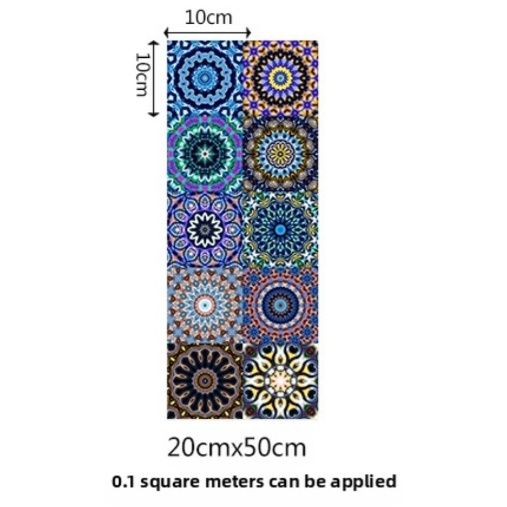 Mandala Pattern PVC Wall Sticker Waterproof Repositionable For Home Renovation